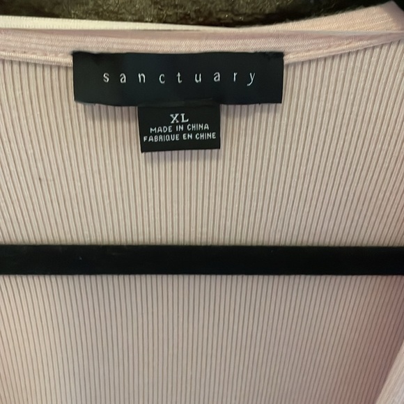 Sanctuary pink ribbed long sleeve wrap around shirt. Size xl. - Picture 2 of 4
